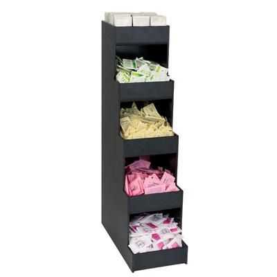 Dispense-Rite CTVH-5BT Condiment Organizer w/ 5 Bins - Black