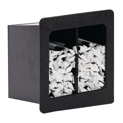 Dispense-Rite FMVS-2SBT 2 Compartment Straw Holder - 6 1/2" x 9 1/2" x 7 1/4", Black, Plastic