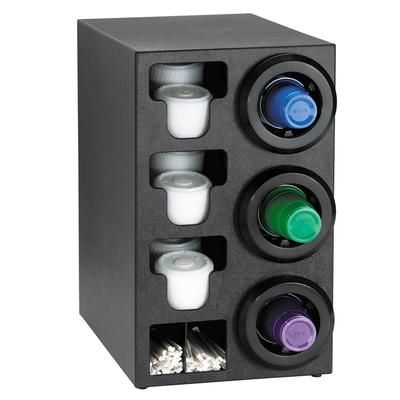 Dispense-Rite STL-C-3RBT Cup & Lid Organizer, 8 Compartment, All Cup Types, Black