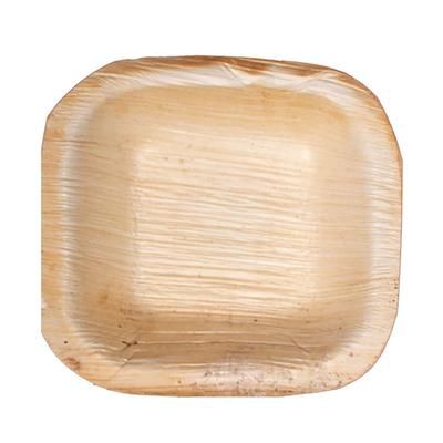 VerTerra 01-01-11B 2 oz Disposable Square Palm Leaf Bowl, Beige