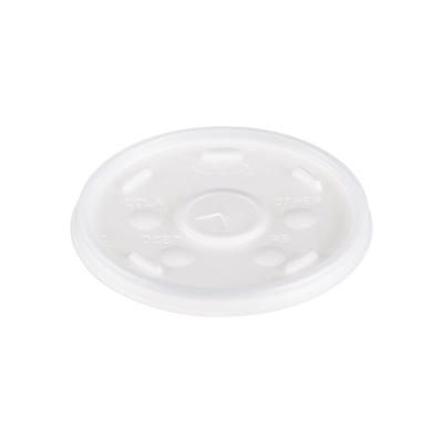Dart 16SL Lid w/ Straw Slot for Foam Cups & Containers - Polystyrene, Translucent, Semi-transparent, Case of 1000