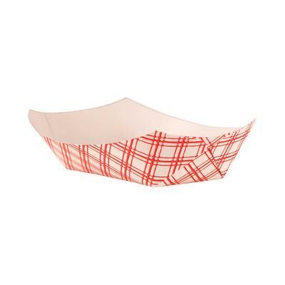 Empress EFT100 (40033) Disposable Food Tray w/ 1 lb Capacity - Paper, Red Plaid, Case of 1000