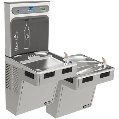 Elkay LMABFTL8WSLK Wall Mount Bi Level Drinking Fountains w/ Bottle Filler - Refrigerated, Filtered, Gray, 115 V