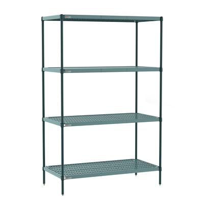 Metro PR-244274K3-S-4 Super Erecta Pro Epoxy Coated Wire Shelf Kit - 42"W x 24"D x 74"H, Green