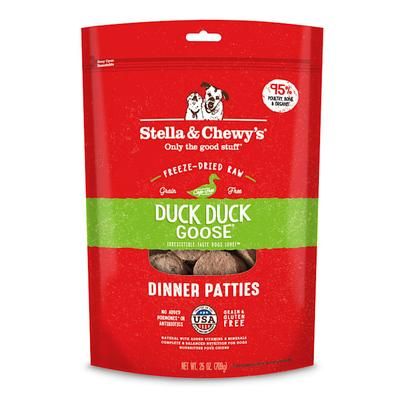 Freeze Dried Raw Dinner Patties High Protein Duck Duck Goose Recipe Dry Dog Food, 25 oz.