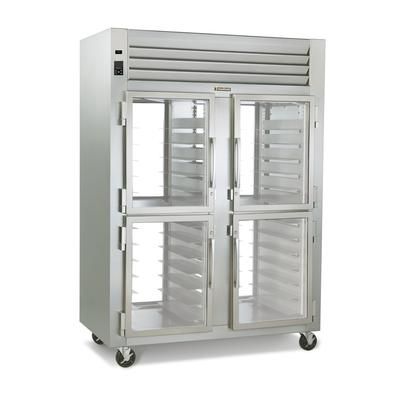 Traulsen RHF232WP-HHG Full Height Insulated Mobile Heated Cabinet w/ 6 Pan Capacity, 208v/1ph, Glass Half Doors, Pass Thru, Stainless Steel