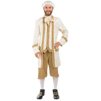 Déguisement baroque pour homme, crème/doré