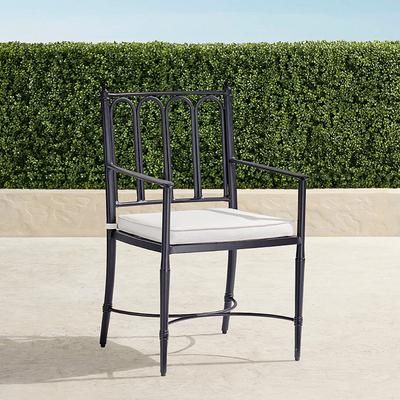 Set of 2 Lucien Dining Replacement Cushions - Rain Resort Stripe Black - Frontgate