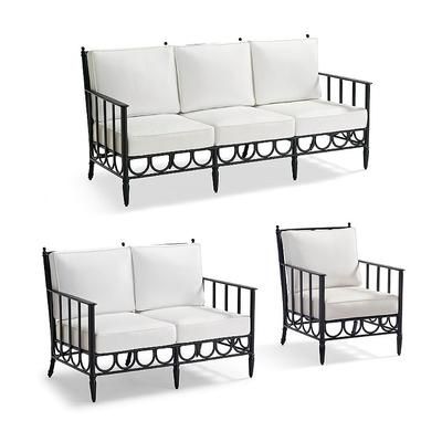 Lucien Seating Replacement Cushions - Loveseat, Custom Sunbrella Rain, Rain Marsala - Frontgate