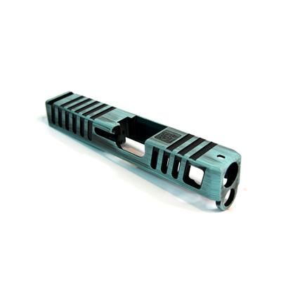 Gun Cuts Juggernaut Slide for Glock 26 Optic Cut Battleworn Robbins Egg Blue GC-G26-JUG-REBBW-RMR