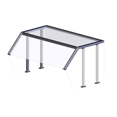 Vollrath N89283 Breath Guard with Top Shelf for Single-Sided 5-Well Buffet - Glass/Aluminum, Clear