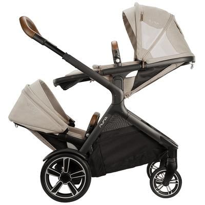 Nuna DEMI Grow Double Stroller with Aire Protect Canopy + Classic Canopy - Hazelwood