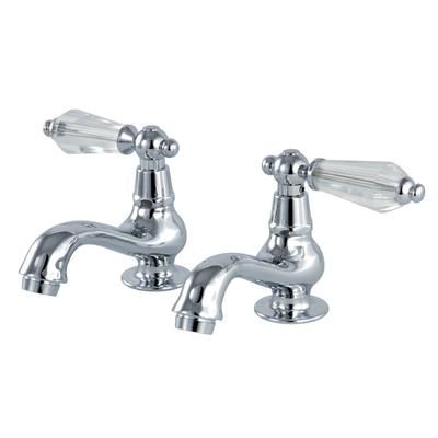 Kingston Brass KS1101WLL Basin Tap Faucet with Cross Handle, Polished Chrome - Kingston Brass KS1101WLL