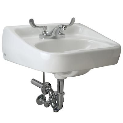 Zurn Industries Z.L3.M Wall Mount Manual Lavatory System w/ 4" Spout & 0.5 gpm Aerator - 20" x 18"