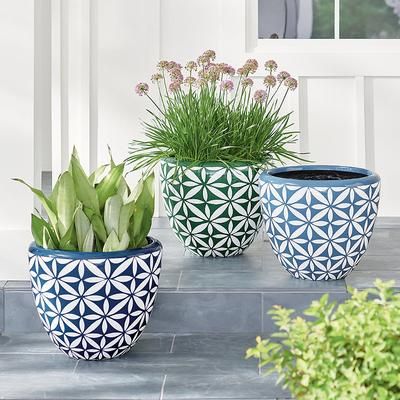 Kyle Pot Planter Pots - Sky Blue - Grandin Road