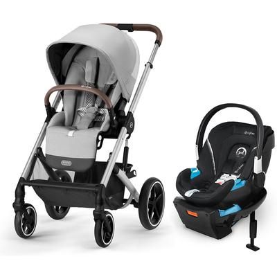 Cybex Balios S Lux 2 Stroller + Aton 2 SensorSafe Travel System Bundle - Silver Frame / Lava Grey /