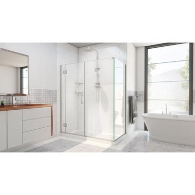 Dreamline DreamLine Unidoor-X 59 1/2 inch W x 30 3/8 inch D x 72 inch H Frameless Hinged Shower Enclosure in Brushed Nickel E12330530-04