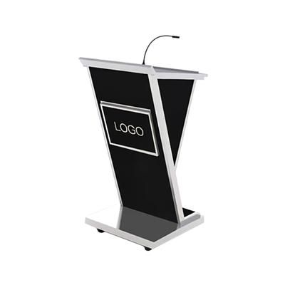 Eastern Tabletop WP4852BK Floor Podium - 22 "L x 24"W x 43"H, Stainless Steel, Black