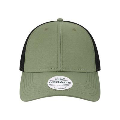 LEGACY LPS Lo-Pro Snapback Trucker Cap in Olive/Black size Adjustable | 65/35 cotton/polyester