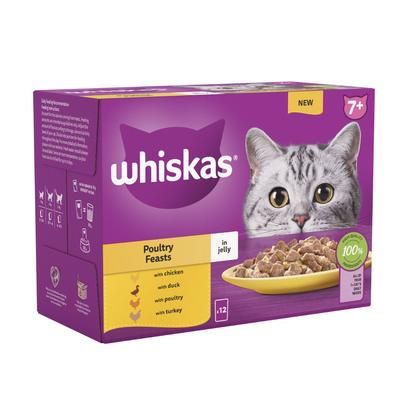 24x85g Senior 7+ Poultry Feasts in Jelly Whiskas Wet Cat Food