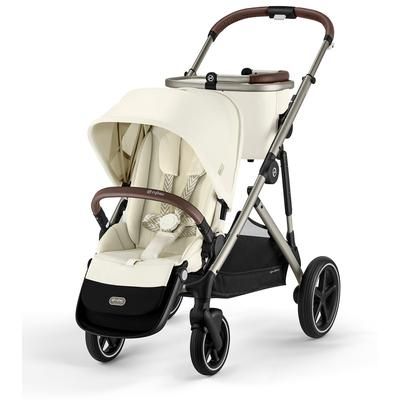 Cybex Gazelle S Single-to-Double Stroller - Taupe Frame / Seashell Beige