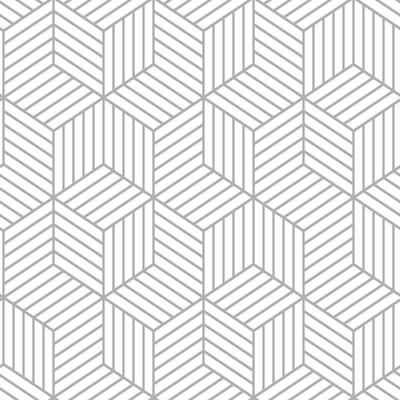 Peel And Stick Wallpaper by RoomMates in Striped Hexagon Grey