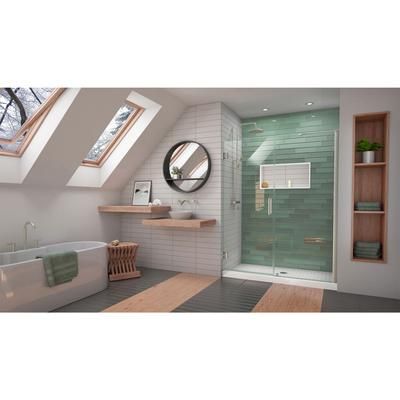 Dreamline DreamLine Unidoor-LS 53 - 54 inch W x 72 inch H Frameless Hinged Shower Door in Brushed Nickel SHDR-2053723-04