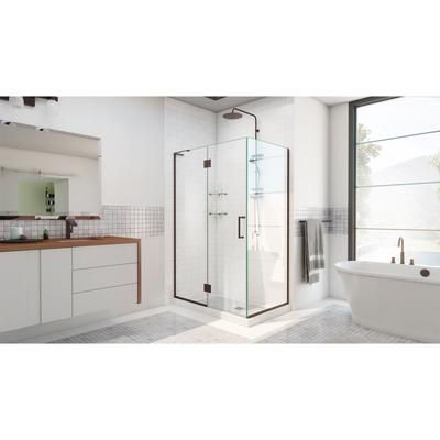 Dreamline DreamLine Unidoor-X 35 3/8 inch W x 34 inch D x 72 inch H Frameless Hinged Shower Enclosure in Oil Rubbed Bronze E12934-06