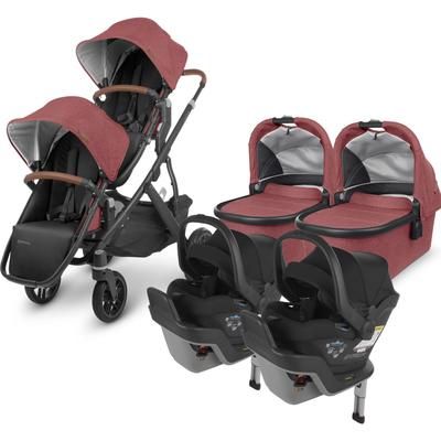 UPPAbaby Vista V2 Twin Double Stroller + MESA MAX Travel System Bundle - Lucy / Jake