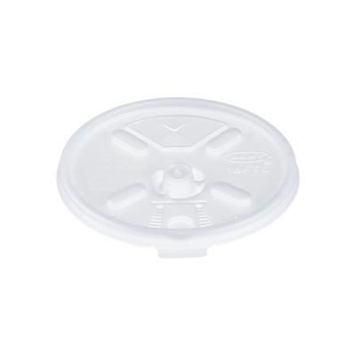 Dart 16FTLS Lift n' Lock Lid w/ Straw Slot for Foam Cups & Containers - Polystyrene, Translucent, Semi-transparent, Case of 1000