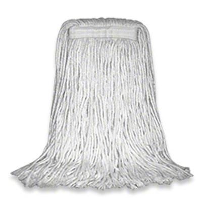 Performance Plus P09005 Wet Mop Head - Cut End, 4 Ply Cotton, White, Cut Ends, Case of 12