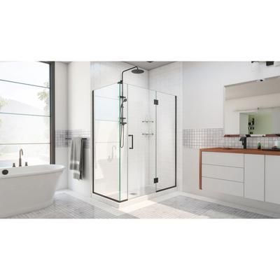 Dreamline DreamLine Unidoor-X 57 inch W x 30 3/8 inch D x 72 inch H Frameless Hinged Shower Enclosure in Matte Black E3270630R-09