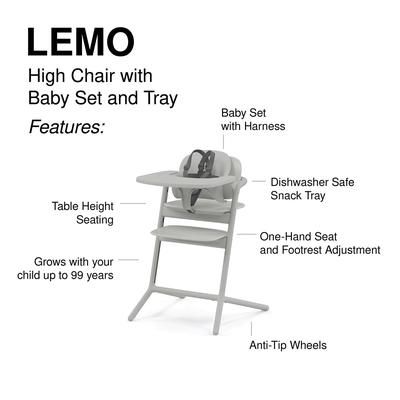 Cybex LEMO 2 High Chair 3-in-1 Set - Suede Grey