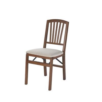 Slat Back Wood Folding Chairs, Set Of 2 by Stakmore in Fruitwood