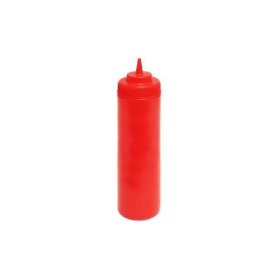 Thunder Group PLTHSB024RW 24 oz Wide Mouth Squeeze Bottle - Plastic, Red