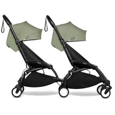 Babyzen YOYO Connect Double Stroller 6+ / 6+ Bundle - Black / Olive