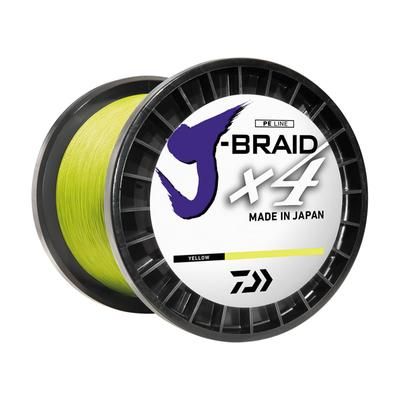 Daiwa J-Braid 4X Braided Line w/ Bulk Spool 50lb 3000yd Fluorescent Yellow JB4U50-3000FY
