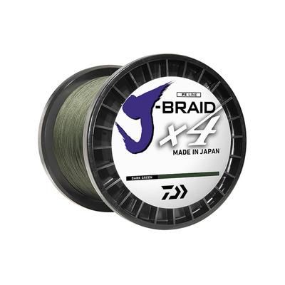 Daiwa J-Braid 4X Braided Line w/ Bulk Spool 15lb 3000yd Dark Green JB4U15-3000DG