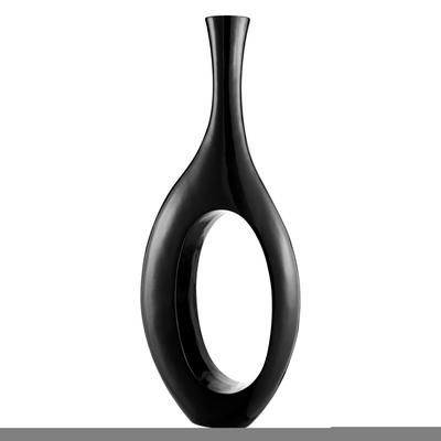 Trombone Vase, Black, Large - C18B