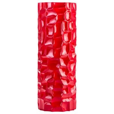 "Textured Honeycomb Vase // Red, 36" - C19R"