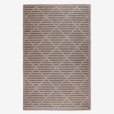 58" x 90" Malibu Indoor/Outdoor Rugs by BrylaneHome in Neutral Diamond