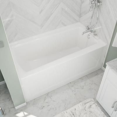 Aquatic Cooper 60 x 32 Inch Acrylic Alcove Left-Hand Drain Bathtub – White 6960600QL-WH