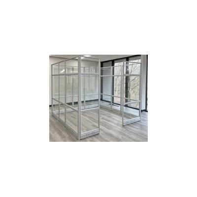 8' x 8' x 7'H Clear Glass Modular Office - Starter Cubicle