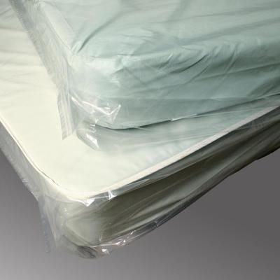 LK Packaging KP66 Double Sized Pillow Top Mattress Bag w/ Vent Holes - 90"L x 54"W x 12" SG, 4 mil LDPE, Clear