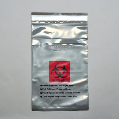 LK Packaging LAB20610C Lab-Loc Reclosable 3-Wall Specimen Bags - 6" x 10 1/4", Polyethylene, Gray Opaque, Case of 1000