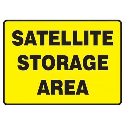 Accuform Signs MCHL594VS OSHA "SATELLITE STORAGE AREA" Sign - 10" x 14", Adhesive Vinyl, Yellow