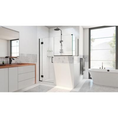 Dreamline DreamLine Unidoor-X 59 inch W x 30 3/8 inch D x 72 inch H Frameless Hinged Shower Enclosure in Matte Black E129243430-09