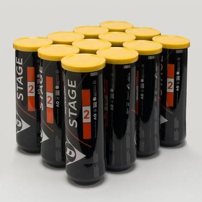 Dunlop Stage 2 Orange Training Balls 12 Cans Tennis Balls