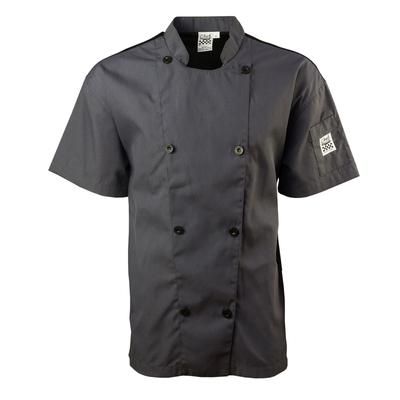 Chef Revival J205GR-S Short Sleeve Double Breasted Jacket, Small, Pewter Grey, Gray