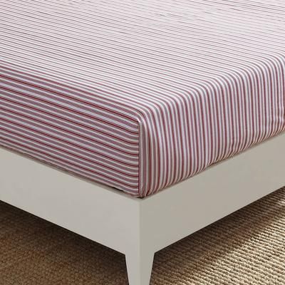 Coleridge Striped Red Twin Fitted Sheet